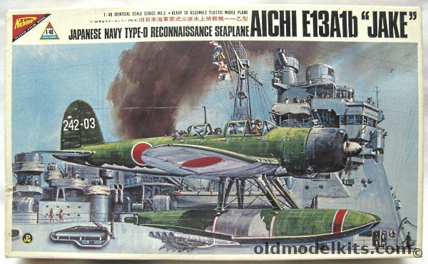 Nichimo 1/48 Aichi E13A1b 'Jake' Japanese Navy Type-0 Reconnaissance Floatplane - Motorized, S4803 plastic model kit